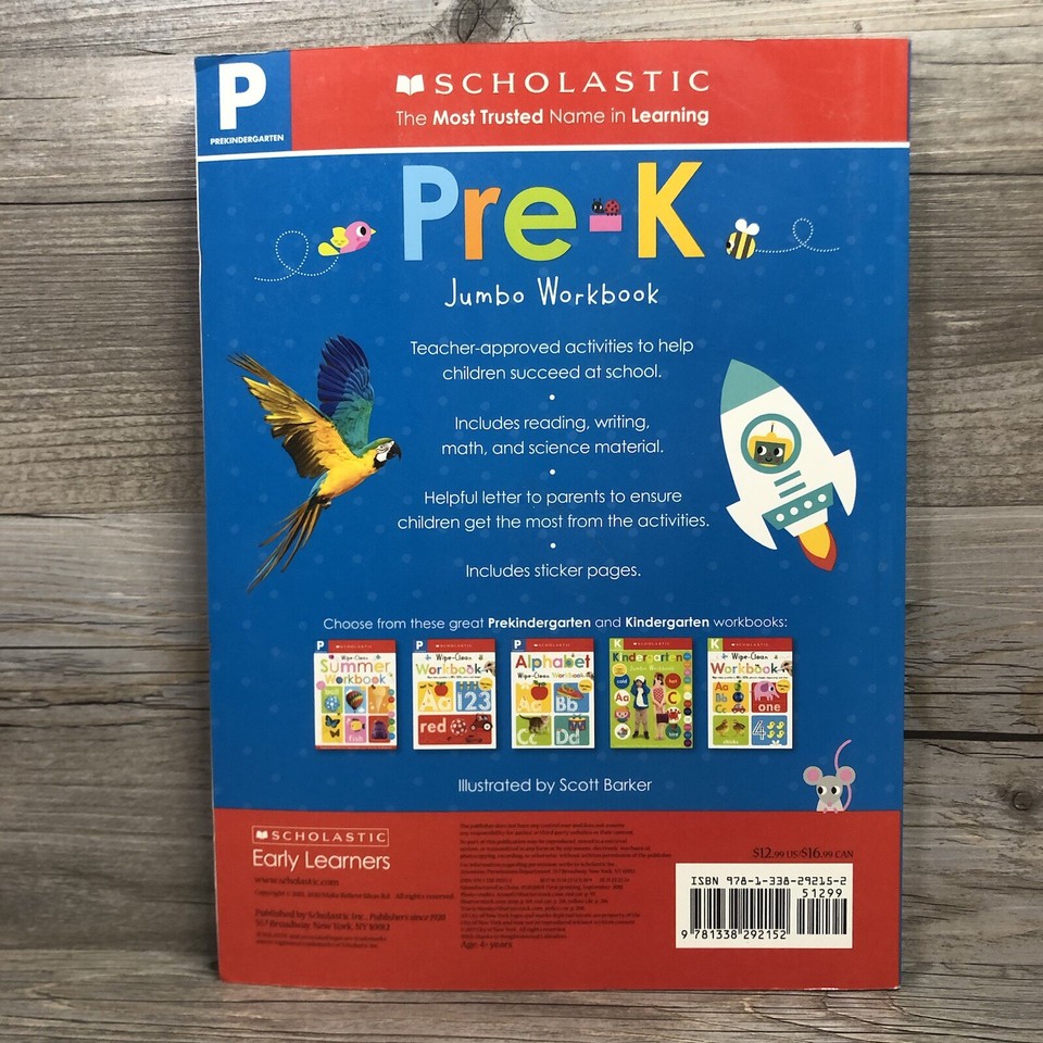 Lot of 4 PreK Books For School or Homeschool NEW (Scholastic, School