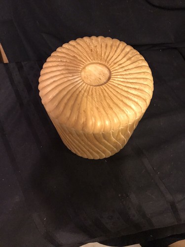 MCM RARE Vintage GEORGES BRIARD Carved WOOD Ice Bucket W/Original Plastic Insert - Bild 2 von 11