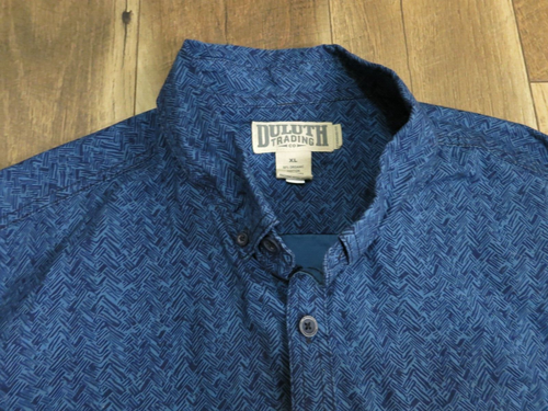 Duluth trading 38920 Men's Blue Org.Cotton Canyoneer LS Printed Shirt Sz XL - Picture 2 of 9