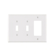 3-Gang White 2-Toggle / 1-Decora/Rocker Nylon Midway/Midsize Wall Plate 1-Pack