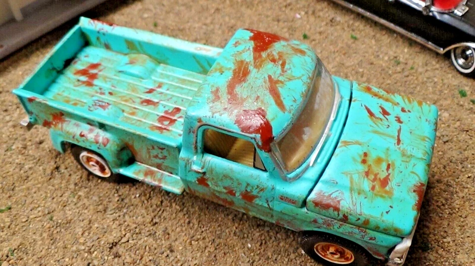 1967 Mercury m-100 Barn Find Pickup Truck CUSTOM weathered Model car junker 1:64 - Image 3 of 4