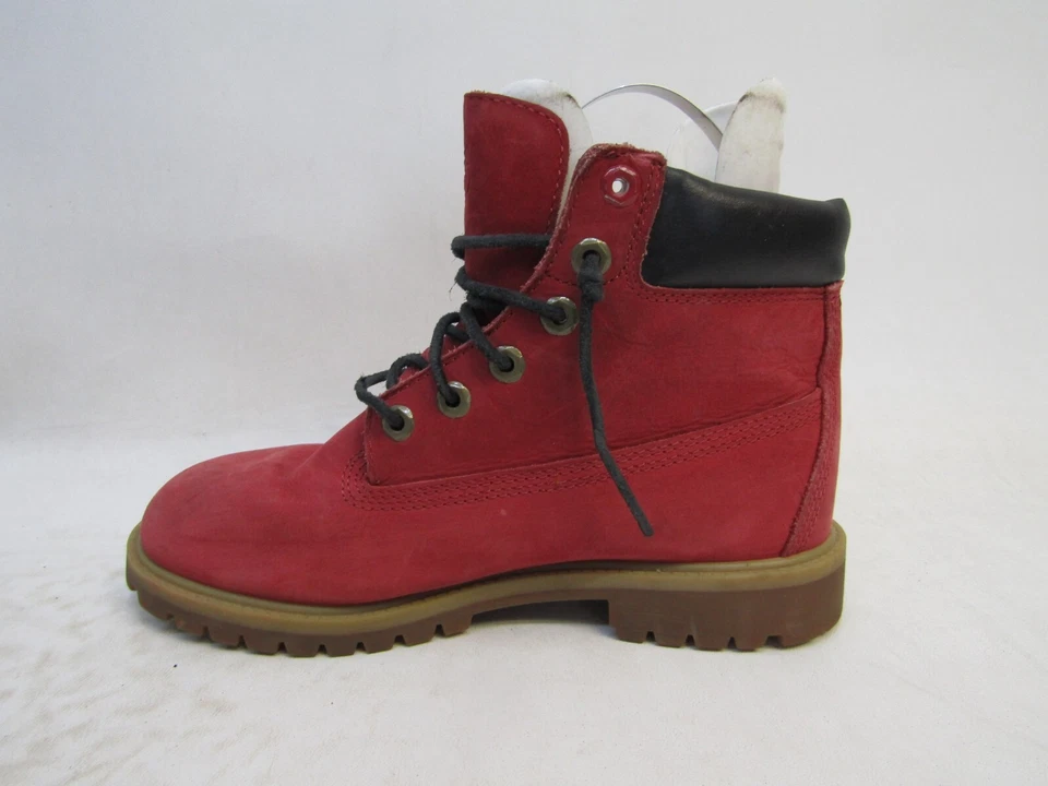 Timberland Niños Jóvenes Talla 6.5 M Rojo Cuero Nubuck Botines con Cordones Foto 2 de 4