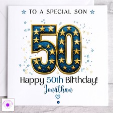 Personalised 50th Birthday Card Male Son Nephew Brother Husband Godson Dad Uncle