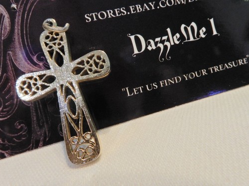 Colgante de regalo religioso CRUZ tono dorado estilo celosía artística ~ ¡Envío GRATIS! - Imagen 6 de 7
