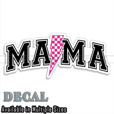 Mama Lighning Checkered Decal Sticker | eBay