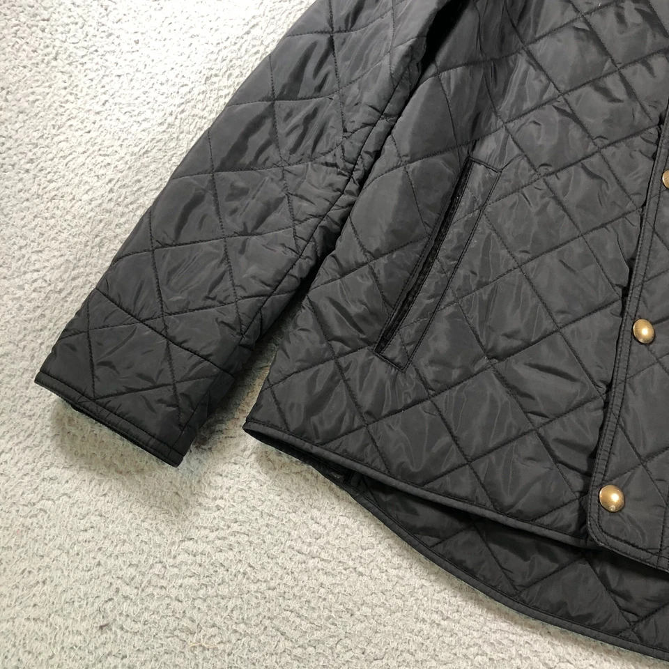 Chaqueta deportiva Ralph Lauren para mujer mediana negra acolchada pana chaleco acolchado acolchado a presión Foto 4 de 4