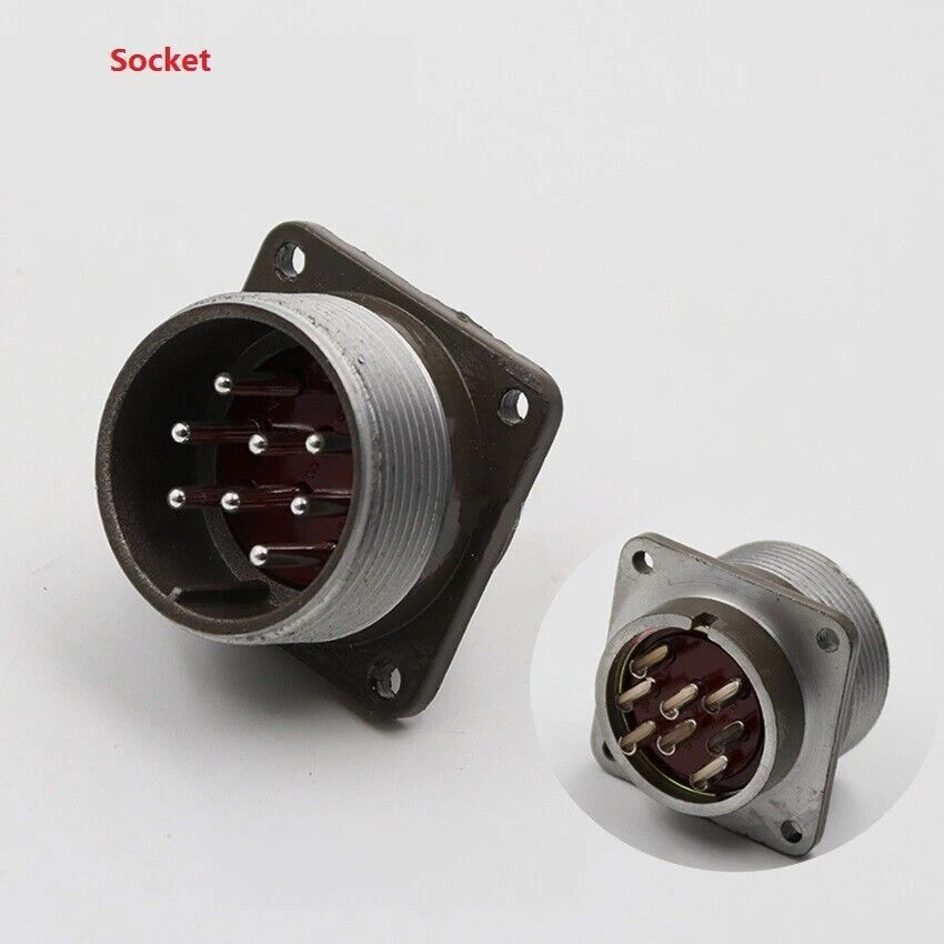 P32 4-19Pin Screw Type Aviation Plug Socket Multipole Connector Bulkhead 4 Hole - Image 4 of 4