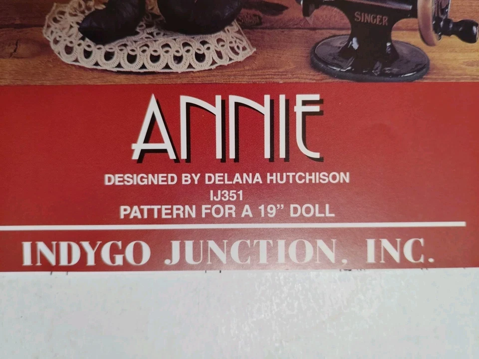 Annie Rag Fabric Doll 19" Soft Craft Sewing Pattern Indygo Junction IJ351 UC - Image 3 of 4