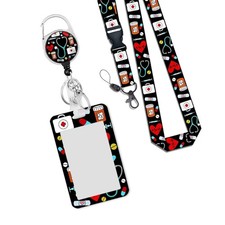 Retractable Lanyard with Card Holder Water Resistant Identity Card Badge Holder