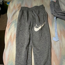 Nike Therma-FIT Men's Gray Fleece Sweatpants Drawstring Logo Size M