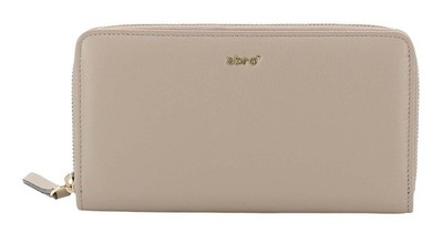abro Leather Maxi Cocco Zip Wallet Geldbörse Siena taupe Neu