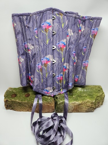 Corset Story | Under Bust Corset | Purple Floral | UK 8 US Medium