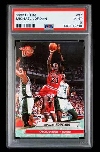 1992 Fleer Ultra Basketball Card Michael Jordan #27 Bulls PSA 9 MINT New Case