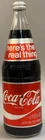 VINTAGE 70s 80s COKE COCA-COLA GLASS BOTTLE FULL & SEALED 32 OZ HERES REAL THING