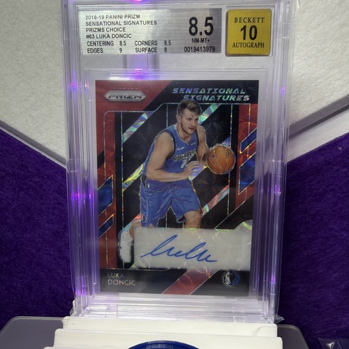2018-19 Panini Prizm Luka Doncic Sensation Signatures BGS 8.5 Rookie Auto Choice