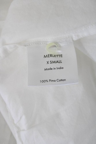 Merlette Womens Short Sleeve Crew Neck Ladder Lace Sol Top White Cotton Size XS - Picture 5 of 6