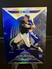 2025 Panini Crusade Baseball - Crusade Jace Jung #90 Blue Prizm (RC)
