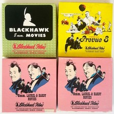 Vtg 3 Blackhawk Films Sampler 8mm Laurel Hardy Chaplin Silent B W