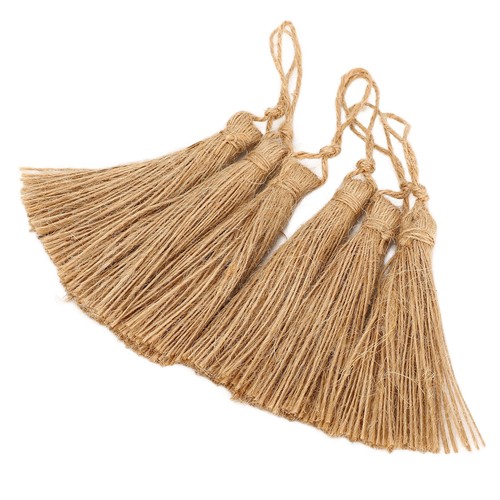 Craft Tassels 6 Pieces Natural Jute Tassels For Jewelry - Picture 10 of 12