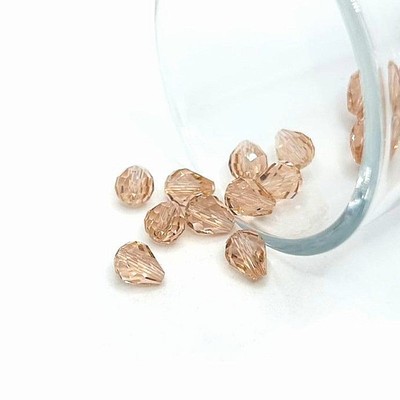 6x8 mm Teardrop Light Pink Imitation Crystal October Birthstone Beads - US
