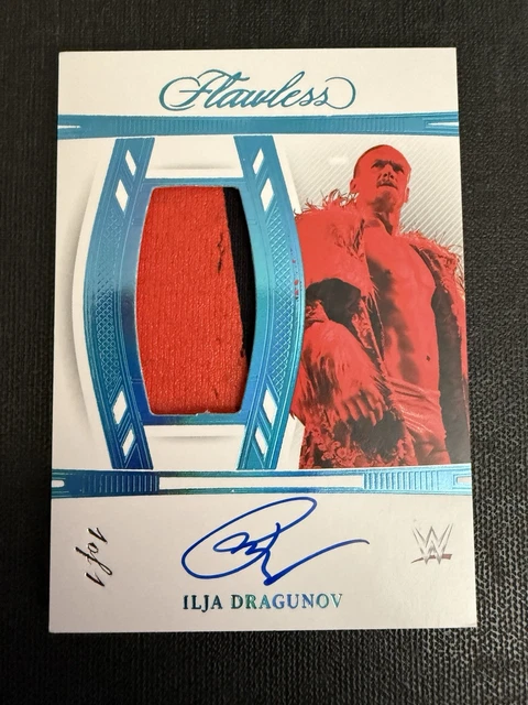 2024 Panini Flawless WWE ILJA DRAGUNOV PLATINUM Memorabilia Patch AUTO 1/1