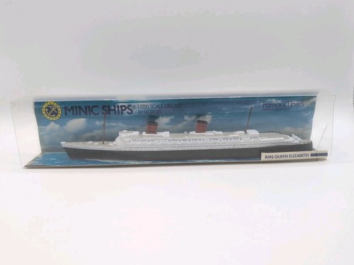 Minic Ships - RMS Queen Elizabeth Hornby Tri-ang M702 Diecast Glide Model 1:1200 - Picture 3 of 13