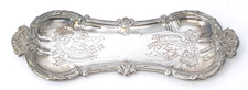 Old Sheffield Plate Silver Plated Snuffer Tray Engraved Rococo Candle Dish