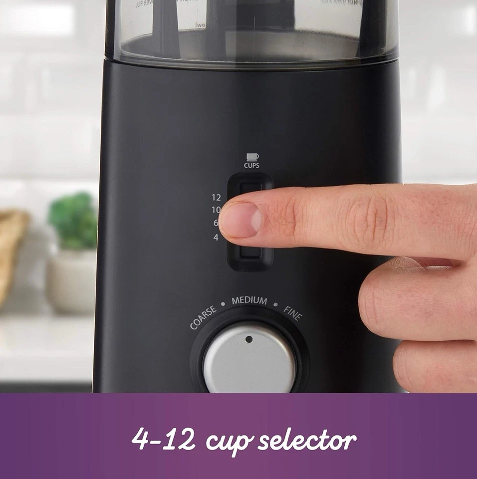 Mr. Coffee 12oz 12 Cups Grinder Adjustable Blade Cord Storage Black 12-Cup - Image 3 of 4