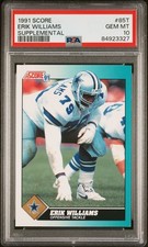 1991 SCORE SUPPLEMENTAL #85T ERIK WILLIAMS PSA 10 GEM MINT ROOKIE RC COWBOYS