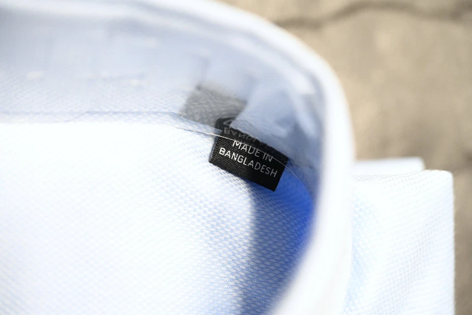 HUGO BOSS Uomo Sharp Fit Solido Pastello Cotone Blu Camicia 43 17 34/35 - Immagine 3 di 4