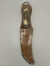 Vintage Edge Mark Solingen Germany Stag Fixed Blade Knife With Sheath NIP #D