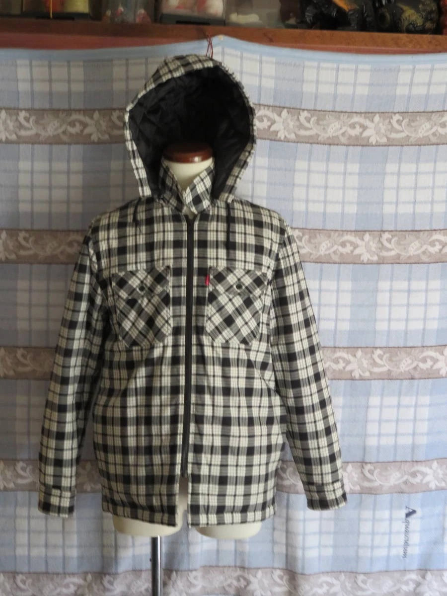 Chemise matelassée en flanelle zippée SUPREME Supreme JKT noir blanc à carreaux veste matelassée