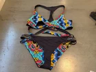 NEW colorful front tie    L  SPACE two piece swimsuit bikini   size large