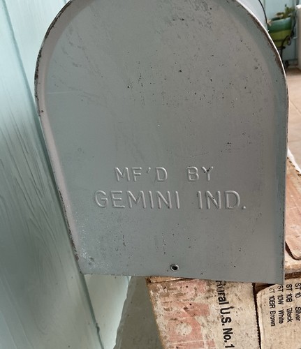 Vintage Gemini Industries Silver Mailbox Rural US No. 1 Galvanized Steel - Picture 5 of 9