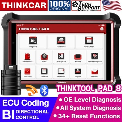 Thinktool Pad 8 Bidirectional OBD2 Scanner Diagnostic Tool ECU Key Coding SAS