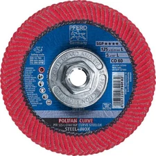 Pferd 67364 5" X 5/8-11 Thd. Polifan Flap Disc - Co Sgp Curve Steelox, Ceramic