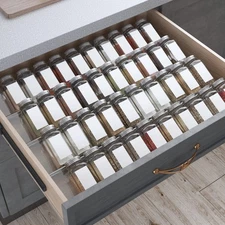 Spice Drawer Organizer, 4 Tier- 8 Pack Kitchen Spice Rack Tray for Drawer, Ex...