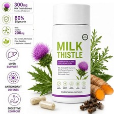 Uvola Milk Thistle Supplement, 80 Silymarin Liver Support Formula, 90 Capsules