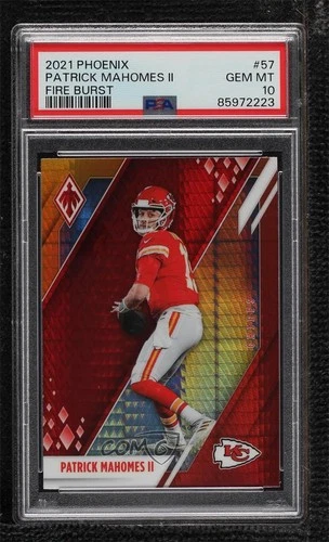 2021 Panini Phoenix Fire Burst Patrick Mahomes II #57 PSA 10 GEM MT 0ij1