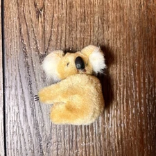Vintage Mini Flocked Koala Bear Clip Figurine Australia Souvenir 3 Inch