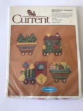 VINTAGE CURRENT NEEDLEPOINT CHRISTMAS TRAIN ORNAMENT KIT 7143-3 NEW IN PACKAGE