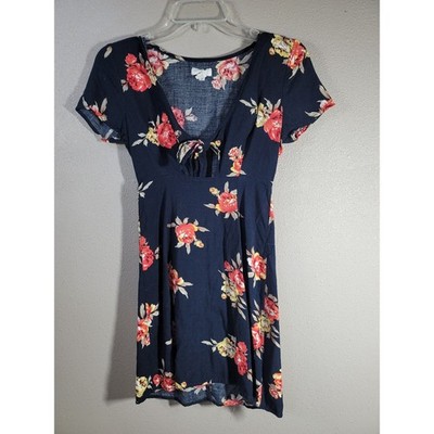 Ivy + Main Mini Dress Floral pattern Cap sleeves V Neck XS