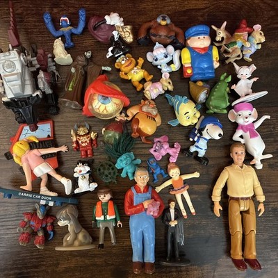 Junk Drawer Toy Lot Mostly Vintage Misc Figures Vinyl Plastic Collectibles