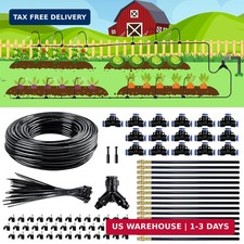 Drip Irrigation System,100 Ft Quick-Connect Garden Sprinkler Kit with 16pcs 360 