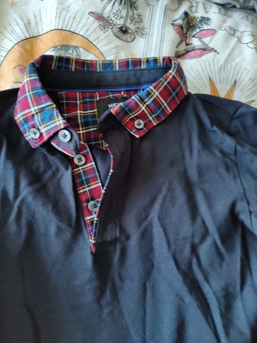 Next 6 Jahre Langarm Poloshirt schwarz Schottenkragen Jungen - Bild 2 von 4