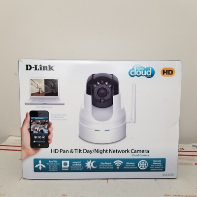 D-Link DCS-5020L Wireless Day & Night Pan/Tilt Cloud Camera White HD Open Box
