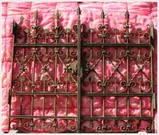 Antike Garten Pforte Tor Rankgitter Schmiedeeisen Personaltür Altanstrich № 4.