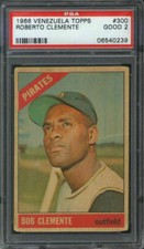 1966 Venezuela Topps #300 Roberto Clemente PSA 2 Pittsburgh Pirates HOF