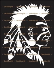 Native American Indian Head - Car/SUV/Truck Vinyl Die-Cut Peel N' Stick Decals