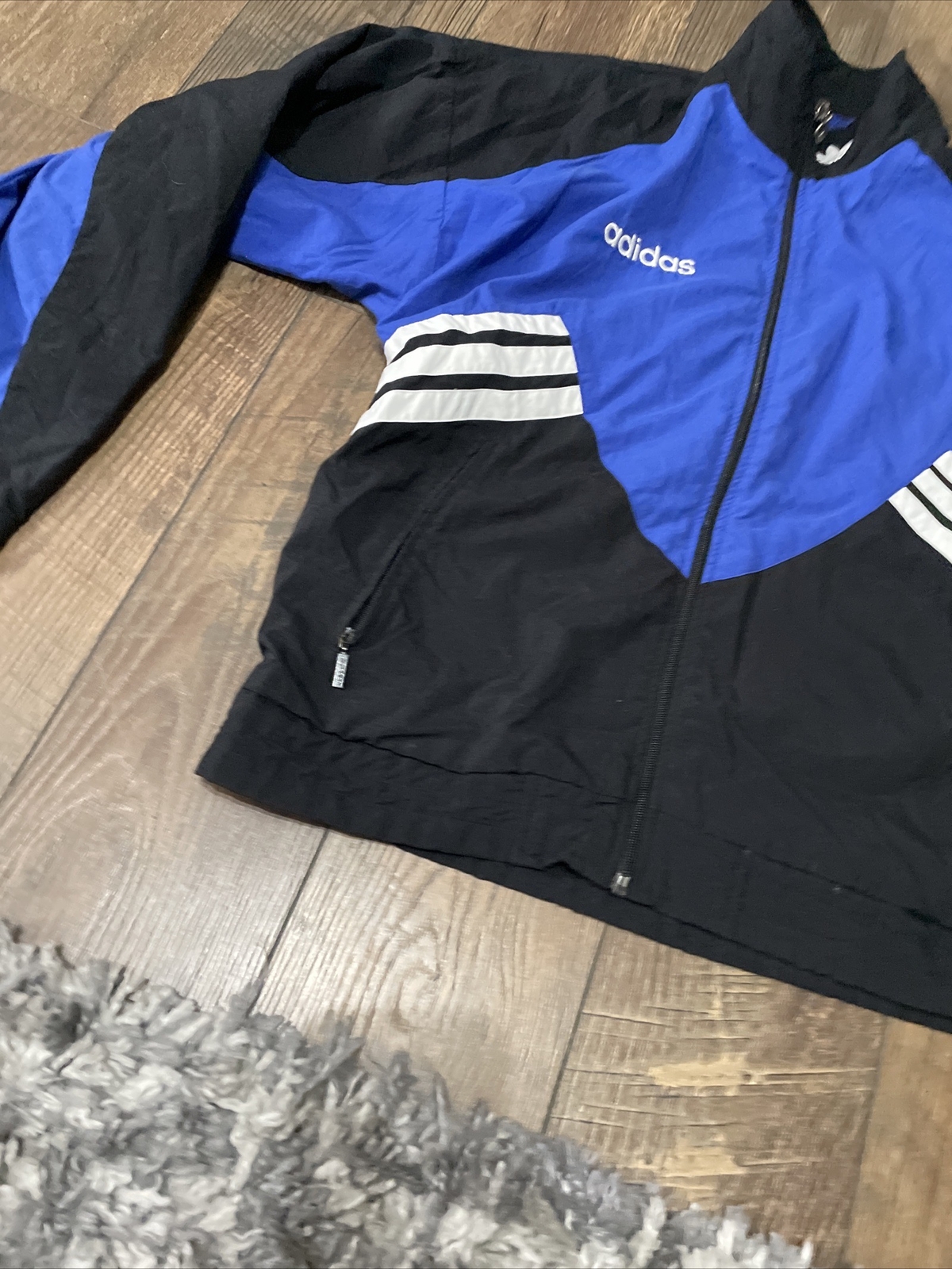 Adidas reversible jacket All Over  print blue Bla… - image 8